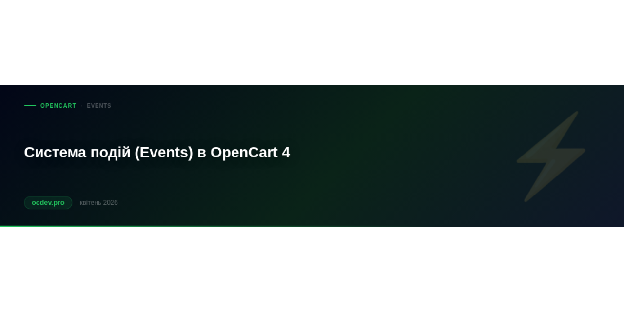 Система подій (Events) в OpenCart 4