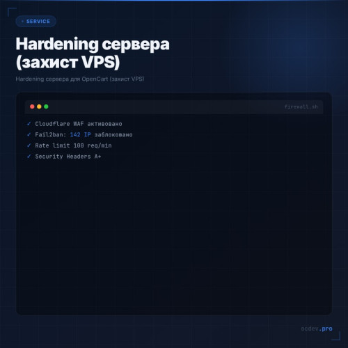 Hardening сервера для OpenCart (захист VPS)