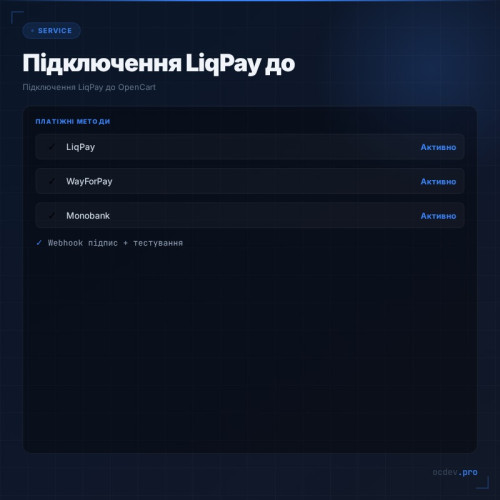 Підключення LiqPay до OpenCart